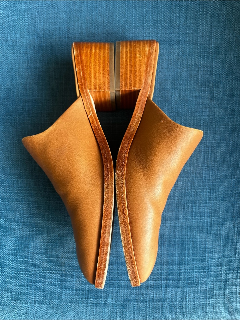Anthropologie Soludos Venetian Mules Tan SOFT Leather Women Sz 7 - Picture 2 of 6